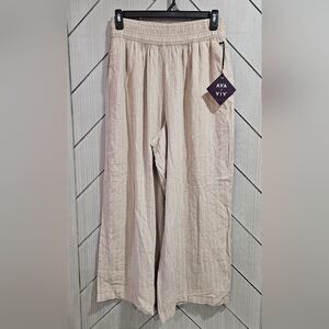 Ava & Viv Light Beige Striped Trousers